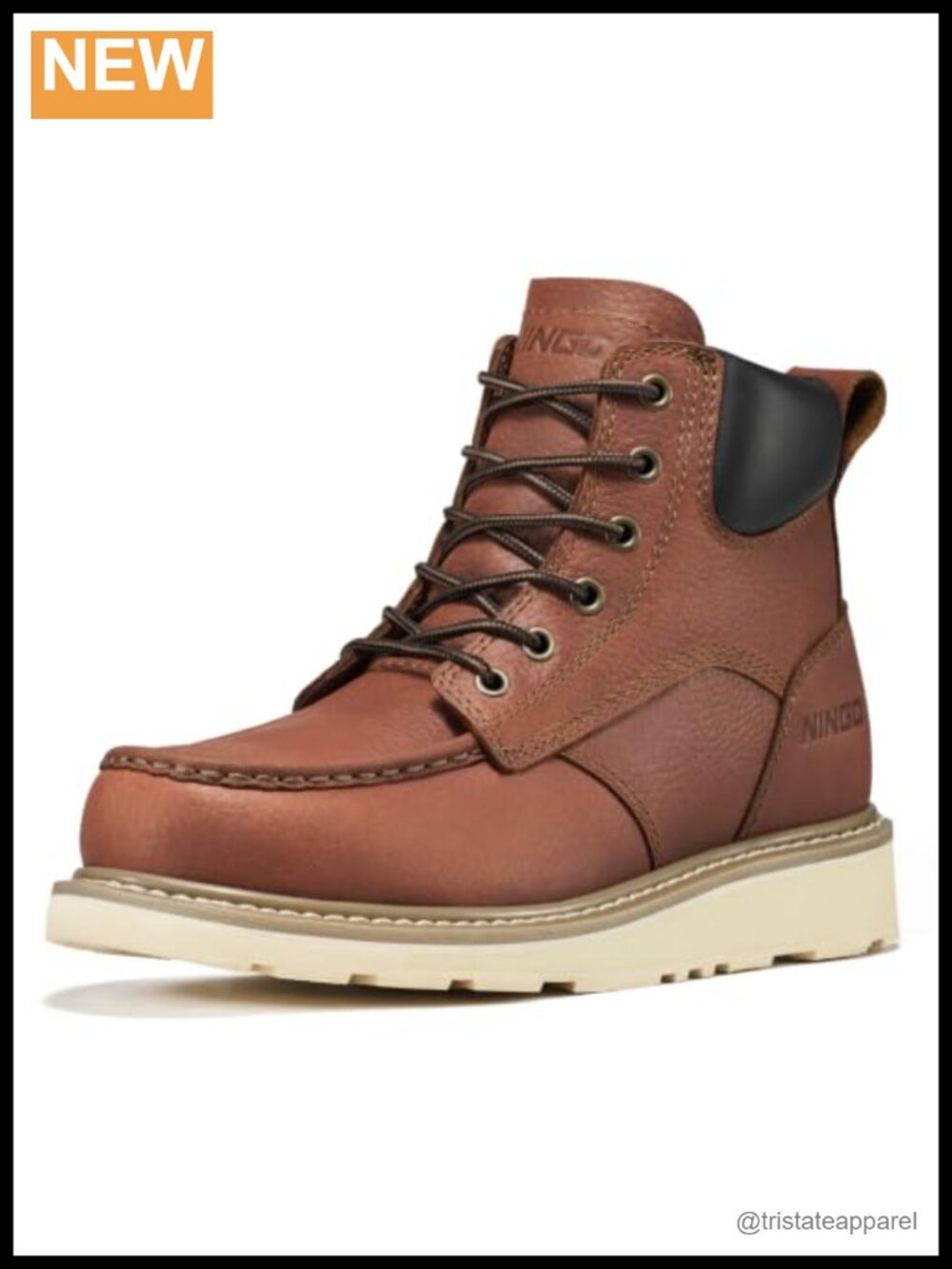 Moc Toe Soft Toe Work Boots Full-Grain Leather EH Rated Industrial Construction